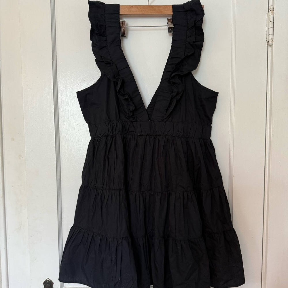 Abercrombie & Fitch Black Sleeveless Mini Sundress